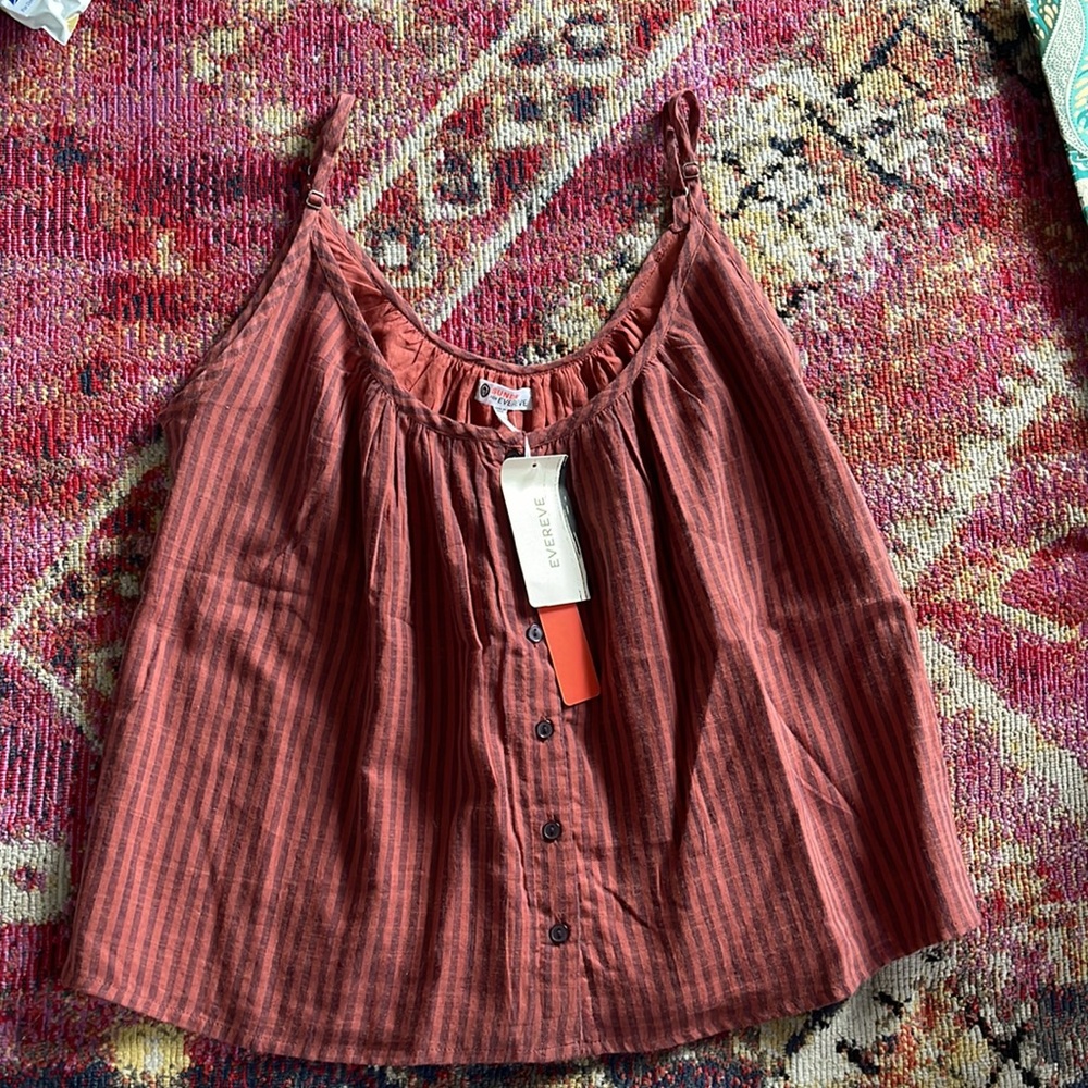 Evereve Sundry Stripe Summer Cami Tank Size M - Picture 3 of 6